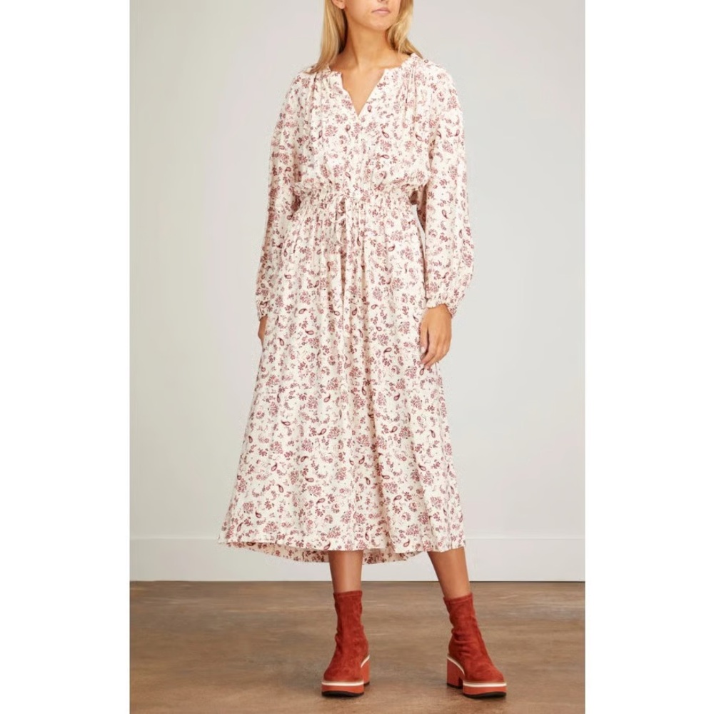 XIRENA SALMA PAISLEY CINCH MIDI DRESS SIZE MEDIUM NEW WITH TAGS